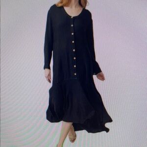 Elegant Black Button-Down Dress